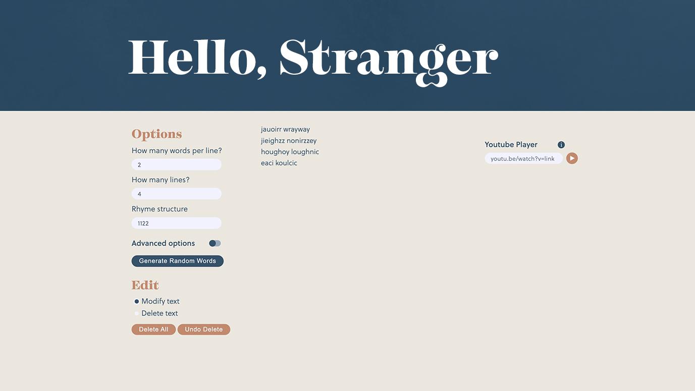 Rhyming Word Generator site!